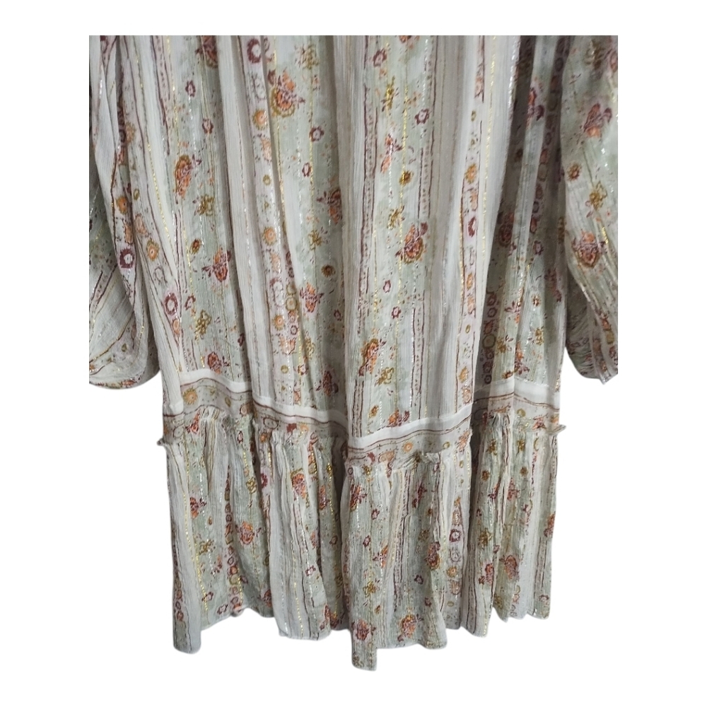 Free People Dance Magic Embroidered Yoke Flowy Boho Festival Hippie Tunic L - Picture 6 of 12